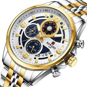 REWARD RD81057M 81057 Gold Antique Luxury Calendar Waterproof Watch Business Luminous Hands <b>Clock</b> Wristwatches for Men Male Uhr - Product Image 6
