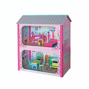 Grande maison de poupée en <span class=keywords><strong>bois</strong></span> 2 en 1 sur le thème de la caserne de pompiers, jouet éducatif pour filles et enfants - Product Image 5