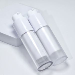 Cosmetic Luxury pp Airless Pump Bottle 15ml 30ml 50ml White Double Wall Airless Serum Bottle With Frosted Refillable Bottle - Product Image 4
