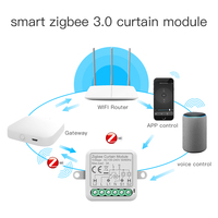Module d'interrupteur intelligent pour rideaux Tuya ZigBee, conception WiFi domestique avec contrôle à distance par application mobile, fonction de basculement, commande vocale