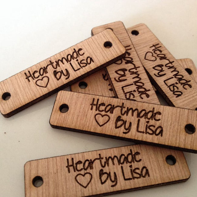 Оптовая продажа, деревянные Этикетки с гравировкой логотипа на заказ