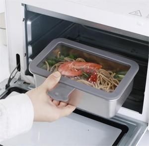 Wholesale Stainless Steel Rectangular <b>Lunch</b> <b>Box</b> Silicone-Sealed Transparent Lid Microwave Safe BPA Free Plastic Cute Design - Product Image 3