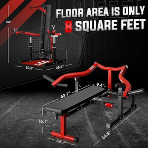 Wellshow Poitrine Presse Machine <span class=keywords><strong>Banc</strong></span> de Presse avec Bras Indépendants Réglable Plat Inclinaison <span class=keywords><strong>Banc</strong></span> pour Poitrine AB Workouts - Product Image 2
