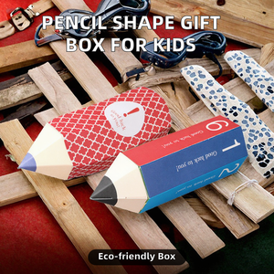 <b>Craft</b> Paper Self Erecting Pencil Shape Offset Printing Recyclable Gift <b>Box</b> <b>for</b> Chocolate Candy and <b>Kids</b> Boys and Girls - Product Image 2