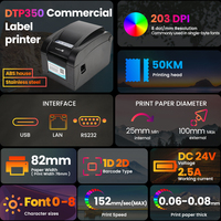 Printer Thermal Langsung Murah 58/80mm A4 Portabel untuk Kaos, Struk, Barcode, Label Harga, Stiker USB 3-inci 203dpi