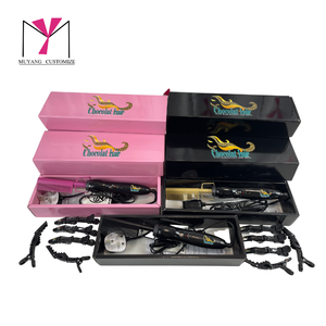 Peigne chauffant électrique MUYANG avec revêtement céramique, 1500W, température réglable, écran LED, coiffeur de cheveux noir, rose, or - Product Image 2