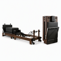 Machine de Pilates pliable portable en noyer, certifiée CE, équipement de gym compact pour la maison avec six ressorts