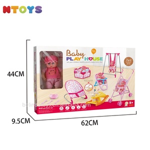 Cochecito de bebé 6 en 1 para niña encantadora, silla de comedor, columpio, PISCINA DE BOLAS de océano, accesorios de juguete con cochecito de muñeca de 12 pulgadas, novedad - Product Image 2