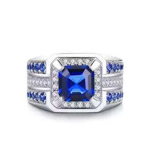 Custom 925 Sterling Silver Moissanite <b>Diamond</b> <b>Ring</b> Lab Grown <b>Diamond</b> Statement Jewelry - Product Image 1
