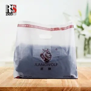 Custom Print LDPE HDPE Die Cut Handle Carry Poly Grocery Supermarket Merchandise Gift Plastic Packaging Shopping Bag With LOGO