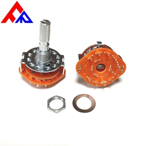 สวิตช์ตำแหน่งแบบหมุน Hot Metal RS25 แบบ D-shaft ขนาดแกน 6 มม. ติดตั้งแนวตั้ง 1P 2-12 ตำแหน่ง และสวิตช์โรตารี่ - Product Image 1