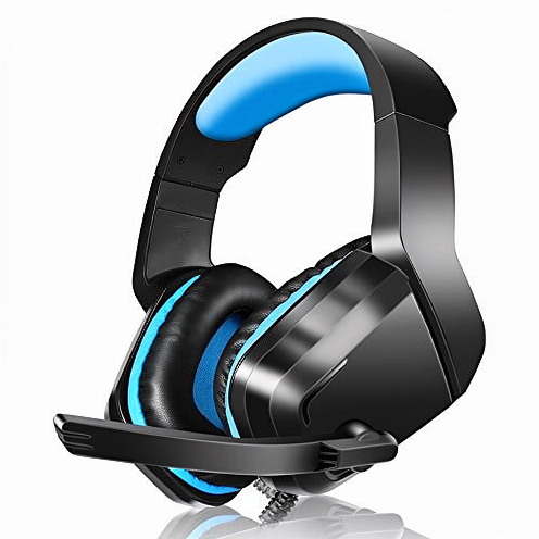 PHOINIKAS Over-Ear Wired Gaming Headphones with for 2.4Ghz Mic 30 H Battery LED Light