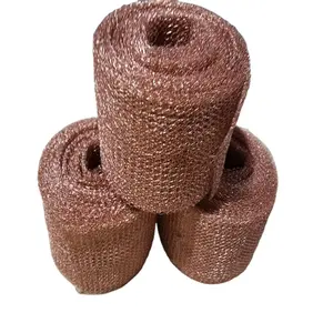 Distillation Copper Knitted Wire Mesh Pest Control Red Copper Knitted Mesh