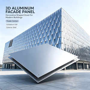 Panneau de façade en aluminium 3D, plaque décorative façonnée, revêtement mural extérieur pour centre commercial, hall d'exposition - Product Image 1