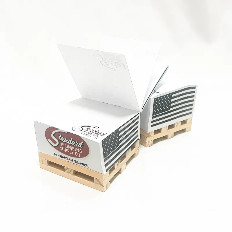 Personalizzato 3*3 Memopad 4 lati stampato Memo Pad promozionale personalizzato cubo Sticky Notes blocco Memo Pad personalizzato con Pallet