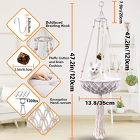 Boho tissé à la main chat balançoire hamac accrocher sur mur lit Pet Cage hamacs pour dormir et grimper