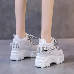 Schnürung Designer Frauen und Damen Plattform Heels Chauss ures Escarpins Luxus Walking Style vulkan isieren dicke untere Schuhe
