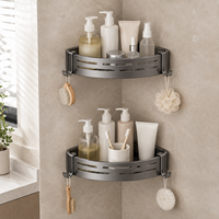 Étagères de salle de bain modernes de luxe en alliage d'aluminium, support mural simple pour accessoires de salle de bain, étagère de rangement