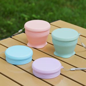 Portable Foldable Silicone Water <b>Cup</b> Collapsible BPA Free Travel Mug <b>Reusable</b> Leakproof Drinking <b>Cup</b> - Product Image 5