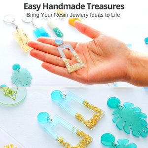TIMESRUI <span class=keywords><strong>Kit</strong></span> de Résine Époxy 135 Pièces/Set pour <span class=keywords><strong>Bijoux</strong></span>, Fabrication de Boucles d'Oreilles et Moules de Marque-page, Avec Moules pour Débutants, Loisirs Créatifs de Boucles d'Oreilles DIY - Product Image 5