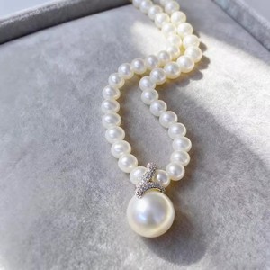 31421DIY Accessories S925 Silver Pendant Empty Holder 12-13mm Three-dimensional Necklace with <b>Loose</b> <b>Pearls</b> - Product Image 3
