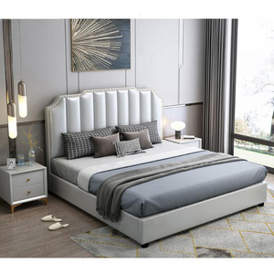 <span class=keywords><strong>Letti</strong></span> di Lusso Compatti all'Ingrosso, Letto Matrimoniale in Pelle Bianca con Testiera Alta - Product Image 5