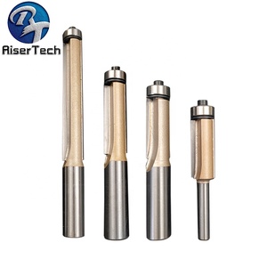 TCT Trimming Router <strong>Bits</strong> with Bearing 2 Flute Tungsten Carbide Straight <strong>End</strong> Mill for Wood Working - Product Image 1