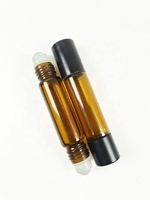 Flacon d'huile essentielle à deux extrémités en verre givré transparent ambré de 3ml/5ml/10ml avec tête de rouleau ou flacon compte-gouttes rechargeable