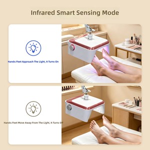 Lampe à ongles rechargeable, tabouret de manucure, tabouret de pédicure 360 °   Lampe sur pied rotative à 360° de 54W pour salon de beauté - Product Image 5