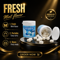 Wholesale Bulk Natural Sugar Free Xylitol Cool Mint Center Filled Chewing Gum Fresh Breath Bottle Packing