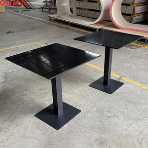 Nhân Tạo Rắn Bề Mặt Đá Gấp Bàn Ăn Bằng Đá Cẩm Thạch Màu Đen Vuông Thức Ăn Nhanh Đồ Nội Thất Bảng - Product Image 3