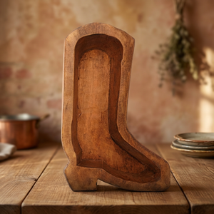 BEST SELLER <b>Boot</b> Shape Wooden Dough Bowls Antique Small Wooden Dough Bowl Oblong Hand Carved for Home Decor Rustic Bowl - Product Image 1