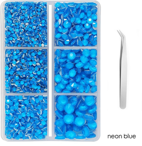 ชุดคริสตัลตกแต่งเล็บแบบผสม 1560 ชิ้น ขายส่ง คริสตัลไรน์สโตนแบบหลังแบน ชุดอุปกรณ์ตกแต่งเล็บแบบไม่ใช้ความร้อน สำหรับตกแต่งเสื้อผ้า - Product Image 3