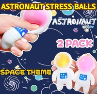 Jouets à presser pour astronautes pour enfants Balles anti-stress spongieuses Boule à pâte Jouets à agiter en or et rose Boule spongieuse extensible