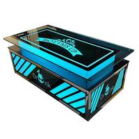 Table de bar lumineuse KTV moderne et minimaliste de luxe en titane doré, verre trempé et acier inoxydable, fabriquée en Chine