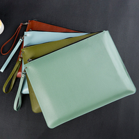 Sac de Rangement Portable en Cuir PU pour Téléphones et Tablettes, Format A4, avec Fermeture Éclair, Sacoche de Documents pour Hommes et Femmes