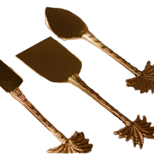 Dishwasher Safe <b>Cheese</b> <b>Knife</b> <b>Set</b> Eco-Friendly Metal Stainless Steel <b>Cheese</b> <b>Set</b> with Palm Tree Handle Design for Luxury Hotels - Product Image 4