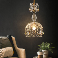 Lustre suspendu en cristal de luxe nordique pour chambre à coucher, petite suspension E14, éclairage créatif pour bar, restaurant, entrée, couloir