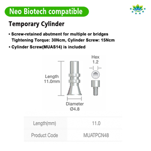 غلاف أسطواني مؤقت من التيتانيوم Mua متعدد الوحدات من Neo Biotech وغطاء شفاء لأدوات ومعدات مختبر زراعة الأسنان - Product Image 2