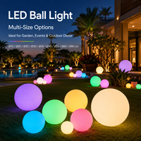COOLQING Éclairage Extérieur et Intérieur Étanche IP65 pour Noël, Jardin, Paysage, Décoration Flottante, Boule Lumineuse LED Rechargeable