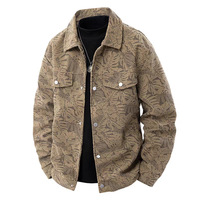 Blouson Bomber Vintage en Toile à Manches Longues pour Homme, Vêtement Décontracté en Polyester, Tenue de Travail pour Jeunes, Commerce International Transfrontalier