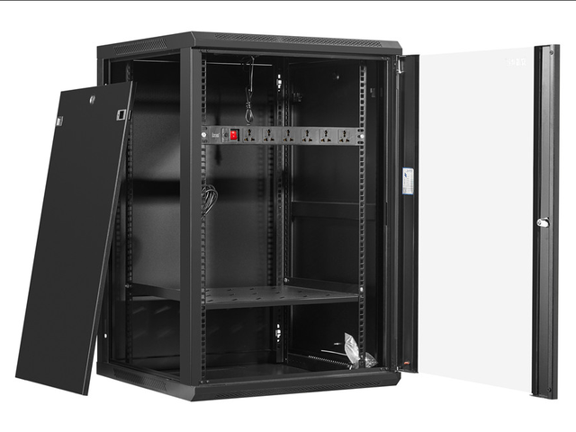 12U Deluxe Wall-Mounted Network Cabinet 19-inch Data Center Steel CCTV Rack Enclosure Internet Network Server Rack IP20