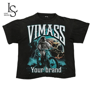 <span class=keywords><strong>Camiseta</strong></span> Clásica con Estampado Hip Hop, Algodón de Alta Densidad, Forma Duradera, para Cooperación con Marcas Independientes - Product Image 4