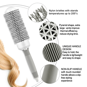 Brosse ronde professionnelle pour cheveux, en céramique thermique, pour lisser et sécher les cheveux, cheveux normaux à épais - Product Image 2