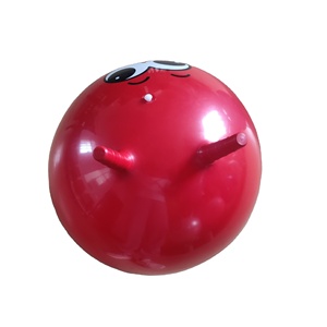 Bambini red Strange face logo gonfiabile pvc Jumping play <span class=keywords><strong>Ball</strong></span> con manico tramoggia - Product Image 1
