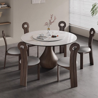 Massivholz Kreis Esstisch Home Retro High-End Moderne einfache Sinter steinplatte Esstisch PJ2450