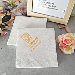 Servilletas de Papel de Pulpa de Madera Virgen Suave de 23*23 cm, 3 Capas, 9*9 Pulgadas, Personalizables con Logotipo Impreso, Servilletas Premium para Cócteles, Plegado en 1/4 - Product Image 1