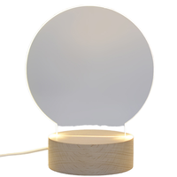 Nouveau rond LED USB support chambre d'enfants en bois veilleuse maison intelligente acrylique bois nuit lampe Base