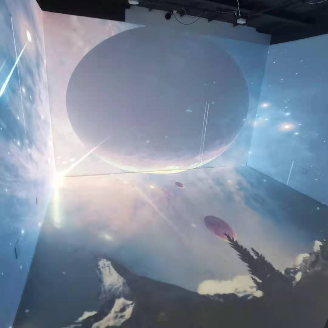 3D defi 360 Virtual Reality Cave technology Immersive 3D visual feast art show projection mapping system