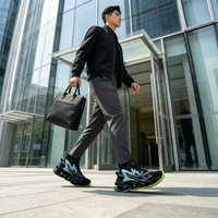 Sepatu Sneakers New Gen Blade Cushion Putih Biru Oranye Estetika Futuristik Ringan untuk Perjalanan Sehari-hari dan Berjalan